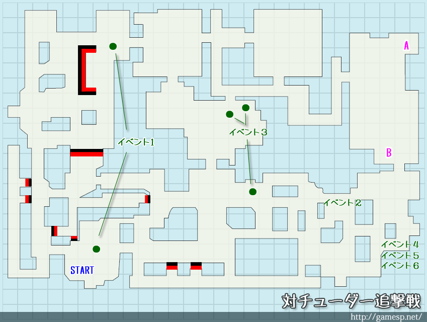 『対チューダー追撃戦』のマップ