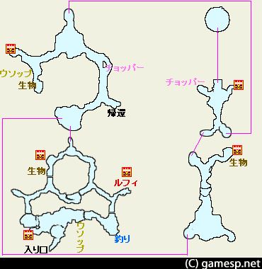 魚人島のマップ